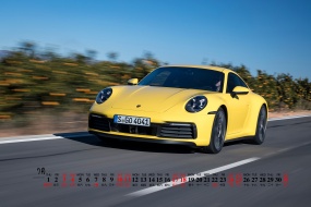 July 2021 Porsche 911 sports car desktop calendar wallpaper