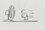 Simple drawing picture of a child blowing a fan on Douyin