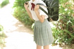 超短裙美女户外学院制服写真