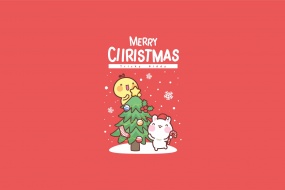 油爆叽丁圣诞节卡通桌面壁纸