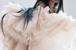 Angelababy peacock blue long hair sexy photo