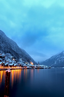 哈尔施塔特镇风景建筑图片壁纸