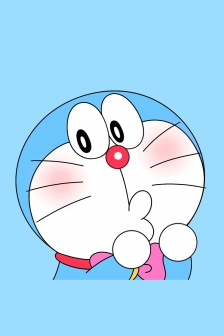 蓝色哆啦A梦卡通手机壁纸