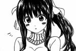 Two dimensional black and white anime girl cute avatar
