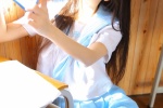 Sweet girl in uniform, seductive and sexy private room photo