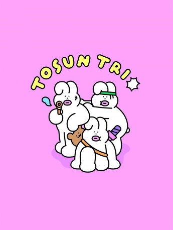 白色猪兔子卡通手机壁纸