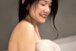 Bath towel beauty bold bathtub temptation enchanting photo