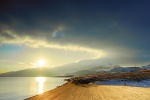 Xinjiang Sailimu Lake sunrise scenery picture wallpaper