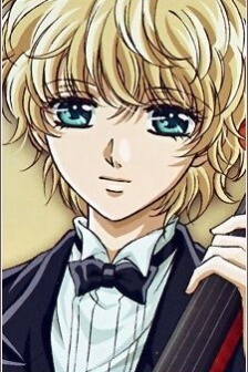 Birthday greeting picture of Katsura Shimizu with golden strings