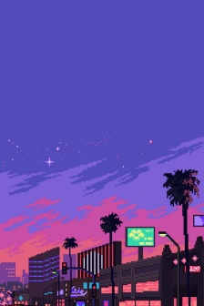 复古像素风景手机壁纸