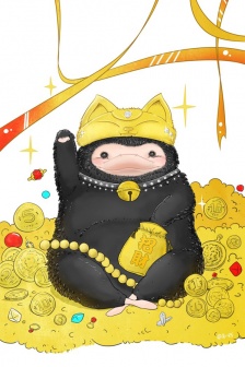 神奇動物嗅嗅招財進寶手機壁紙