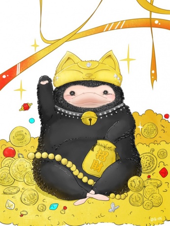 神奇動物嗅嗅招財進寶手機壁紙