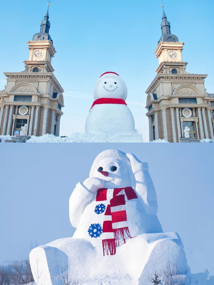 哈尔滨2022年巨型雪人高清图