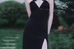 Qiu Tian black dress low-cut backless sexy photo