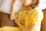 Beautiful Japanese photo of beauty in yellow dress