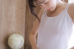 Sexy private room photo of a beautiful lady with fair skin and suspenders, healing style