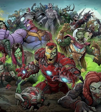 A look at multiple images of the Marvel Zombies universe