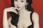 Jing Tian retro Hong Kong style red and black blockbuster sexy photo