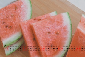 Cool watermelon desktop calendar wallpaper picture for August 2021