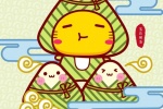 哈咪猫端午节卡通插画手机壁纸