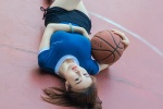 Basketball babe plump and sexy beauty playground photo