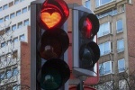 Romantic traffic lights are a beautiful love background picture