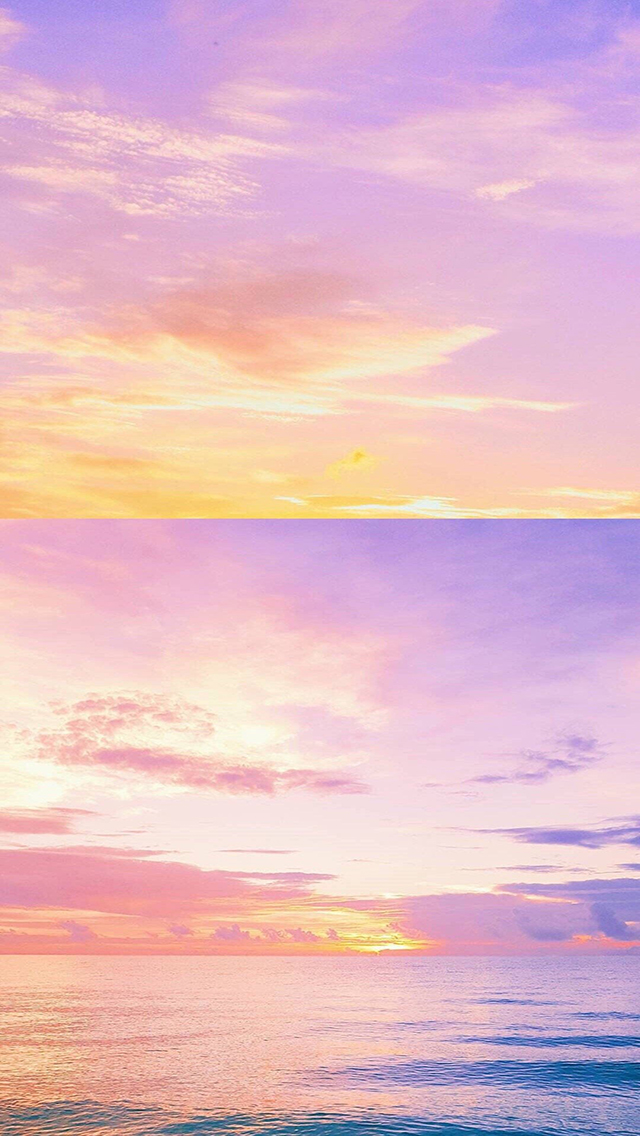 粉紫色的天空云朵手机壁纸