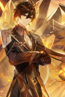 原神钟离全面屏手机壁纸