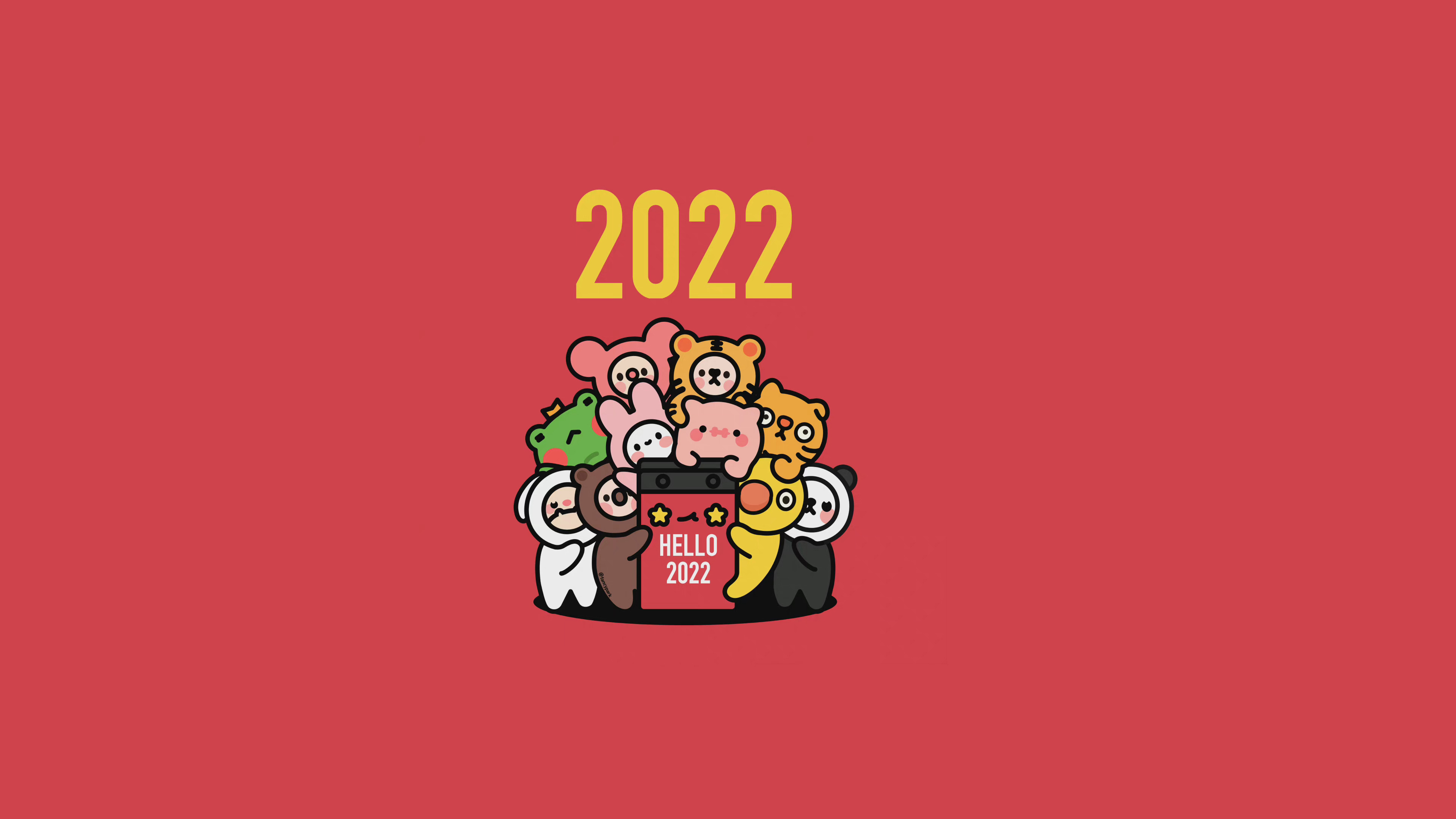 2022新年喜庆高清红色壁纸