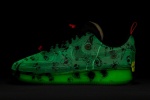 Multiple angles of the Nike Air Force 1 Halloween glow-in-the-dark model
