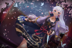 Genshin Kamisato Ayaka anime cartoon HD computer wallpaper