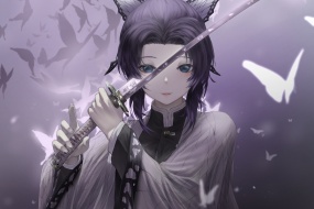 鬼滅之刃蝴蝶忍角色電腦壁紙