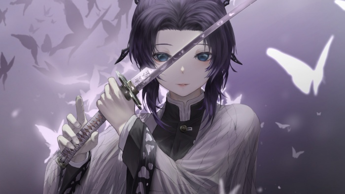 Demon Slayer: Butterfly Ninja character computer wallpaper