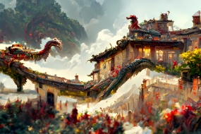 Chinese architecture illustration pictures desktop wallpaper
