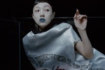 Amber Kuo's ultimate glamor magazine photo with blue lips