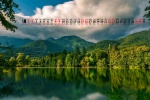 January 2022 lakes and mountains scenery calendar wallpaper