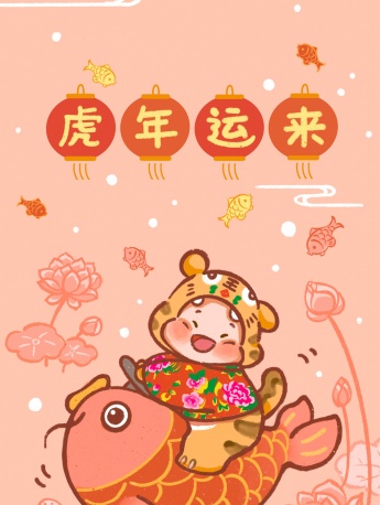 虎年大花袄喜庆手机壁纸