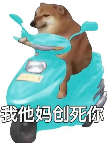 狗狗開電瓶車撞人表情包