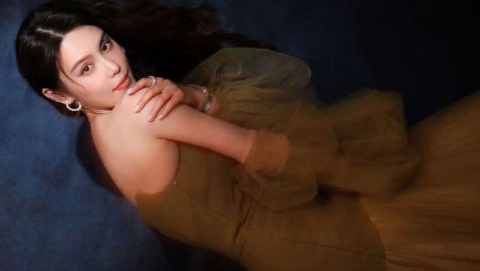 Han Dantong tulle skirt sexy photo desktop wallpaper