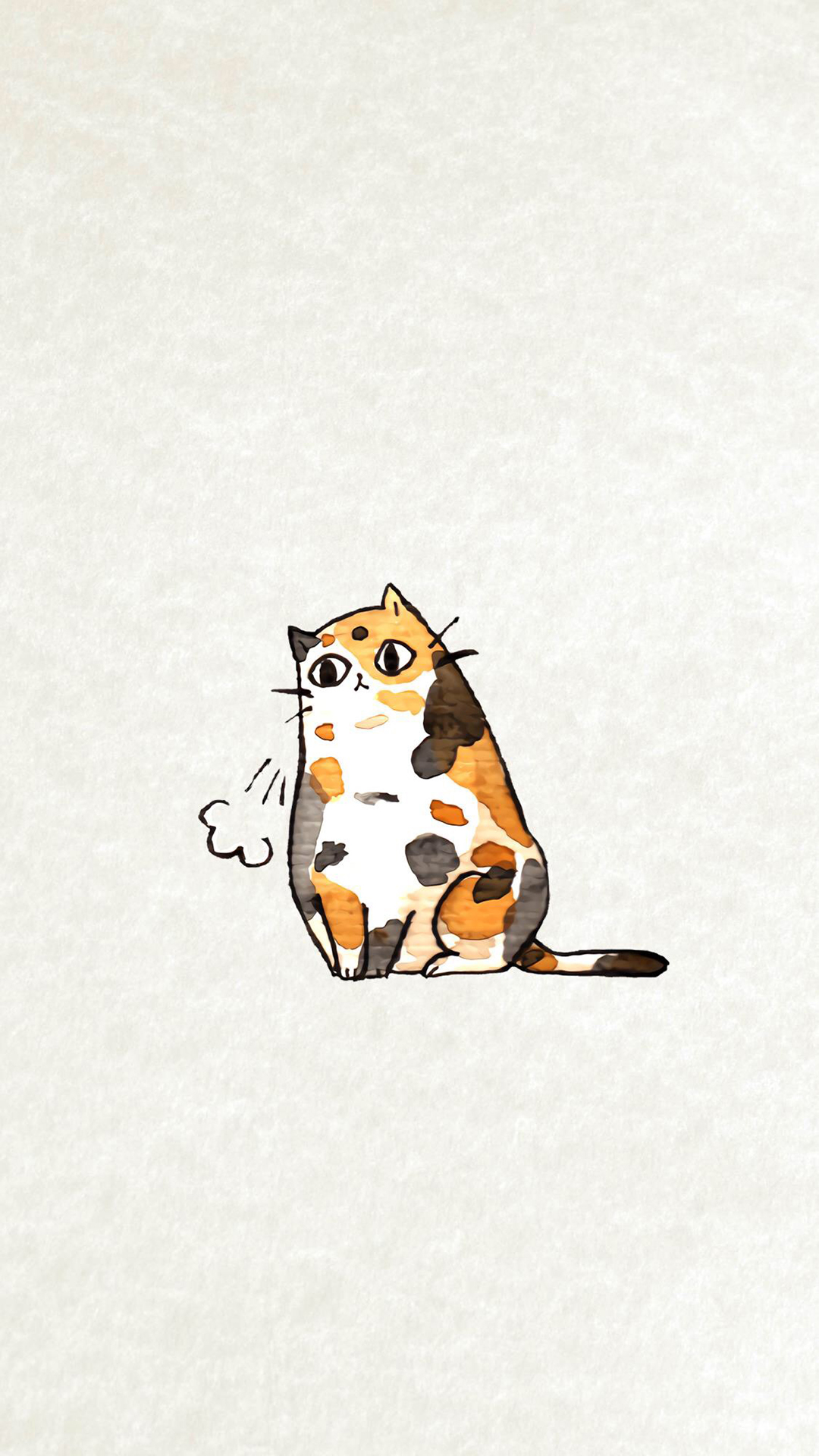 可爱小猫咪插画手机壁纸