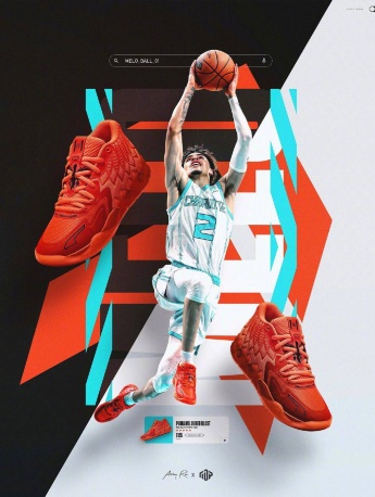 拉梅洛鮑爾球鞋酷炫海報