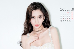 2021年4月Angelababy桌麵日曆壁紙