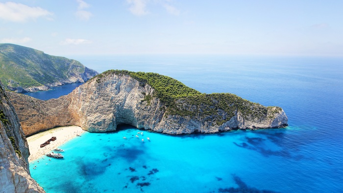 紮金索斯沉船灣風景圖片桌麵壁紙