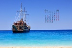 September 2021 island scenery desktop calendar wallpaper