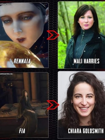 Comparison photos of voice actors of Elden Ring