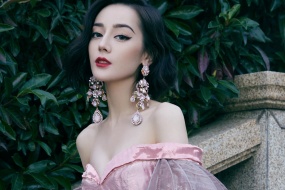 Dilireba pink palace style dress sexy photo wallpaper