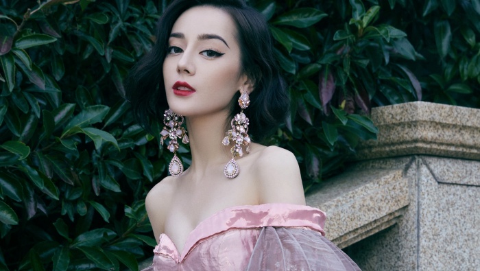 Dilireba pink palace style dress sexy photo wallpaper