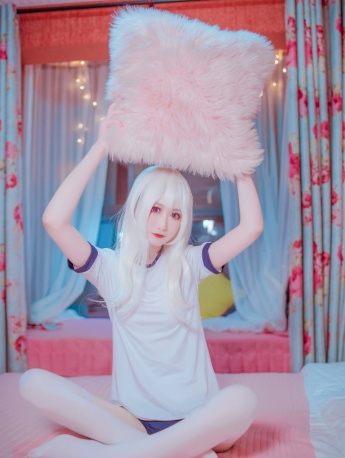 White long-haired beauty sexy gymnastics costume cos photo