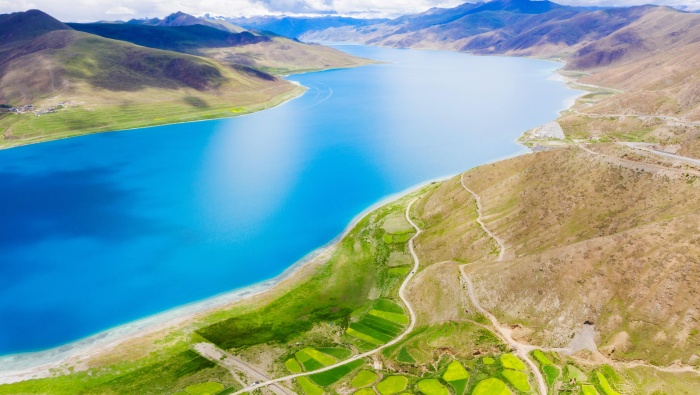 National Day Travel Tibet Holy Lake Yamdrok Yongcuo Landscape Pictures Wallpaper