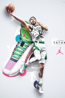 Cool Poster of Jayson Tatum Sneakers
